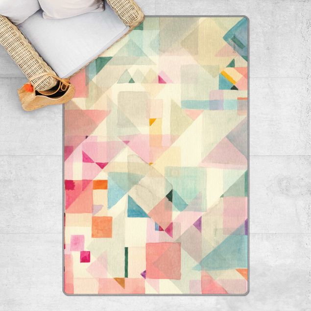 Teppich modern Pastellfarbene Dreiecke