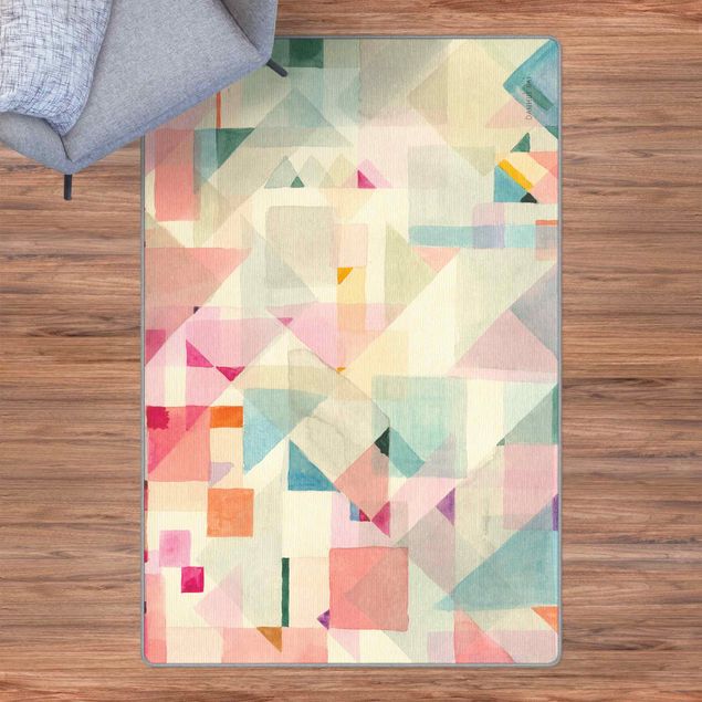 Teppich abstrakt Pastellfarbene Dreiecke