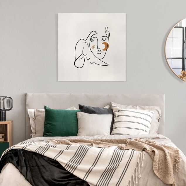 Leinwandbilder Wohnzimmer modern Picasso Interpretation - Dame mit Taube II