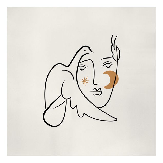 Bilder auf Leinwand Picasso Interpretation - Dame mit Taube II