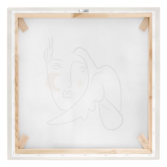 Leinwandbild - Picasso Interpretation - Dame mit Taube II - Quadrat 1:1