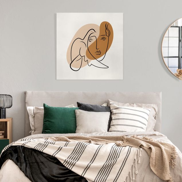 Leinwandbilder Wohnzimmer modern Picasso Interpretation - Dame mit Taube