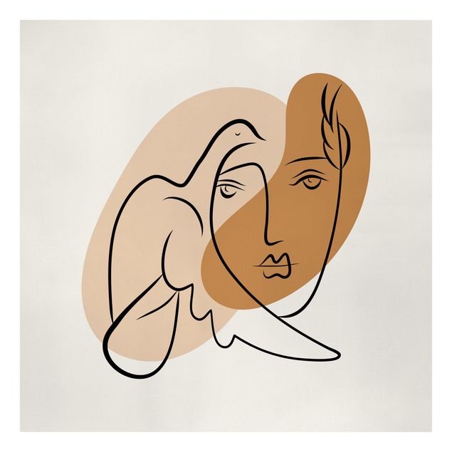 Bilder auf Leinwand Picasso Interpretation - Dame mit Taube