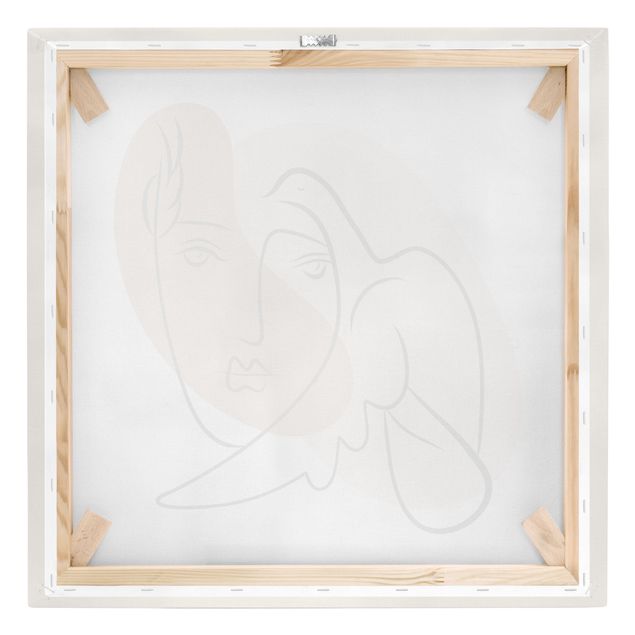 Leinwandbild - Picasso Interpretation - Dame mit Taube - Quadrat 1:1