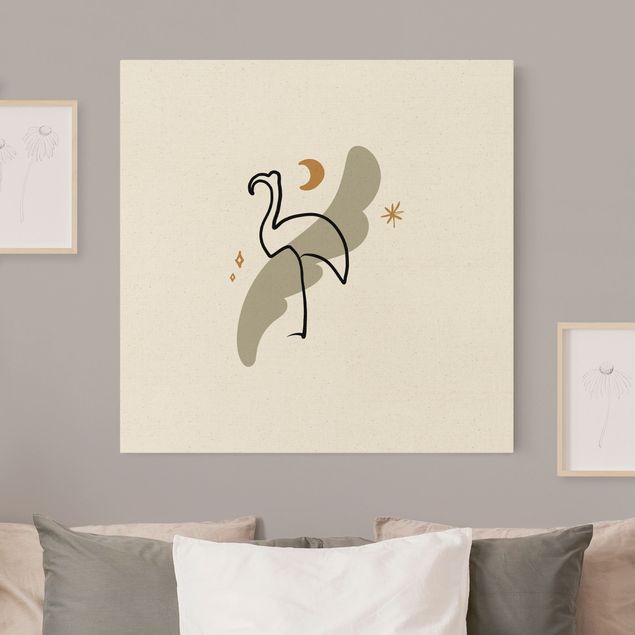 Wandbilder Vögel Picasso Interpretation - Flamingo