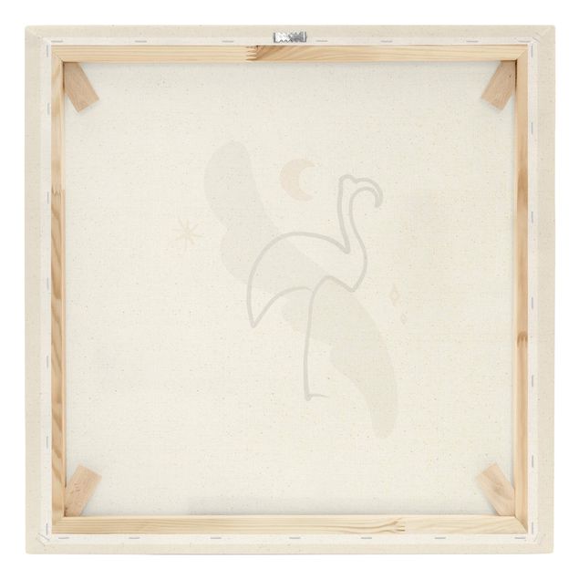 Leinwandbild Natur - Picasso Interpretation - Flamingo - Quadrat 1:1