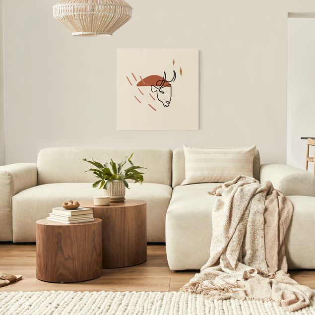 Moderne Leinwandbilder Wohnzimmer Picasso Interpretation - Stier
