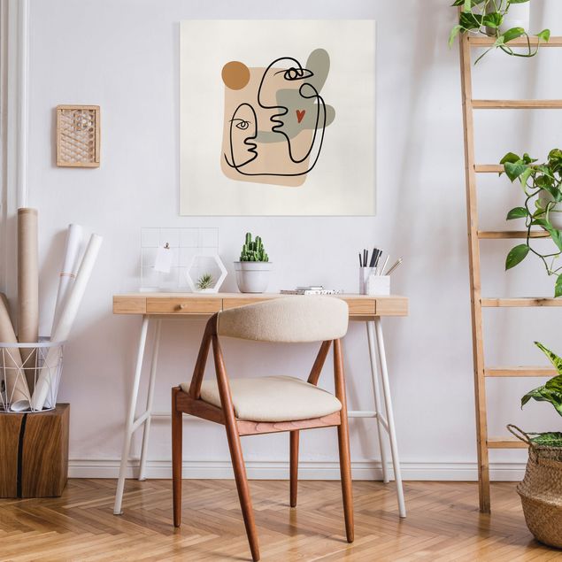 Leinwandbilder Wohnzimmer modern Picasso Interpretation - Wangenkuss