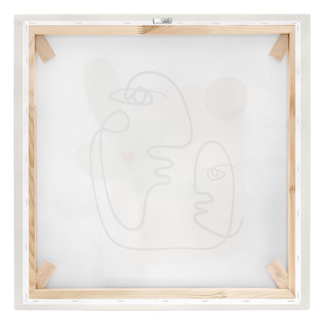 Leinwandbild - Picasso Interpretation - Wangenkuss - Quadrat 1:1