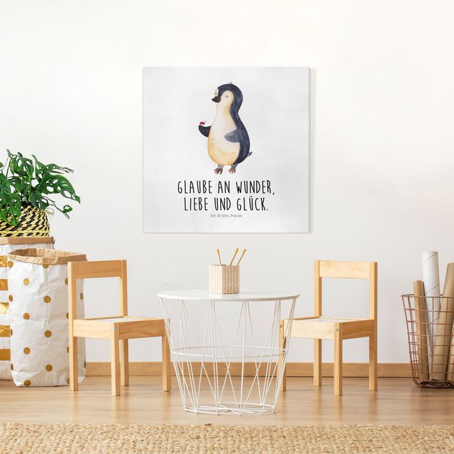 Wandbilder Tiere Mr. & Mrs. Panda - Pinguin - Wunder und Glück