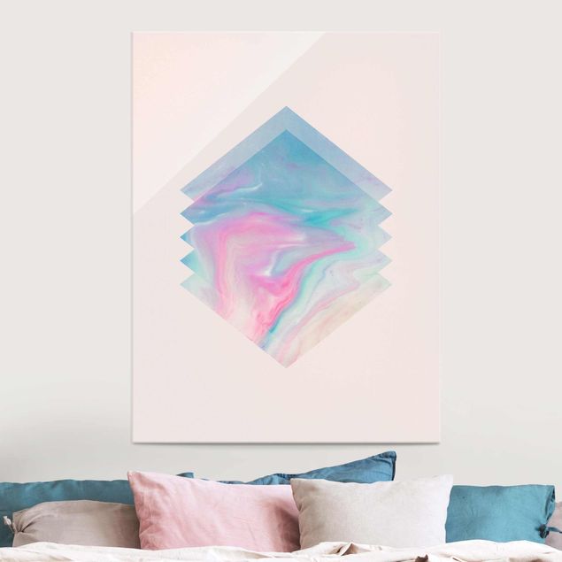 Wandbilder abstrakt Pinkes Wasser Marmor