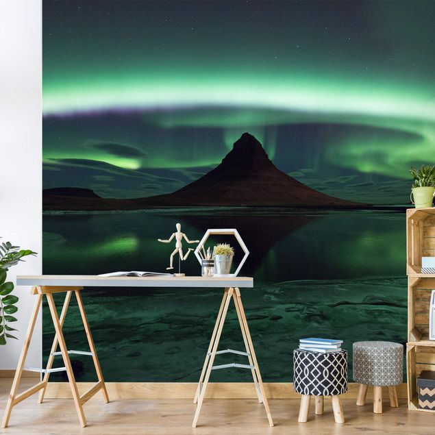 Moderne Tapeten Polarlicht in Island