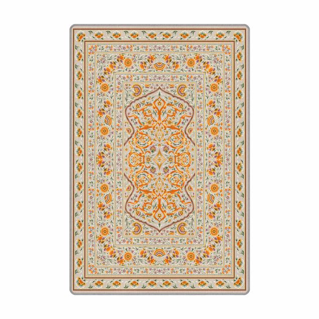Teppich creme Prächtiger Ornamentteppich beige