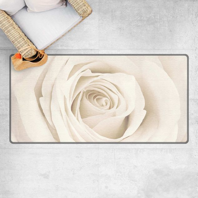 Moderner Teppich Pretty White Rose