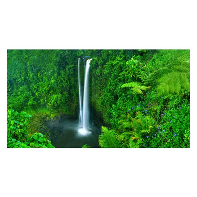 Fensterbilder Wald Paradiesischer Wasserfall