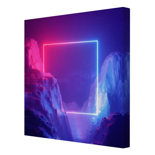 Leinwandbild - Quadratisches Neonlicht - Quadrat - 1:1