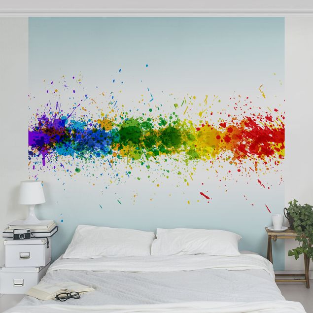 Tapete abstrakt Rainbow Splatter