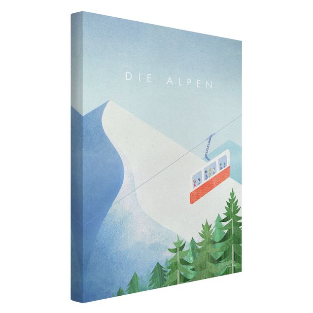 Leinwandbild Kunstdruck Reiseposter - Alpen