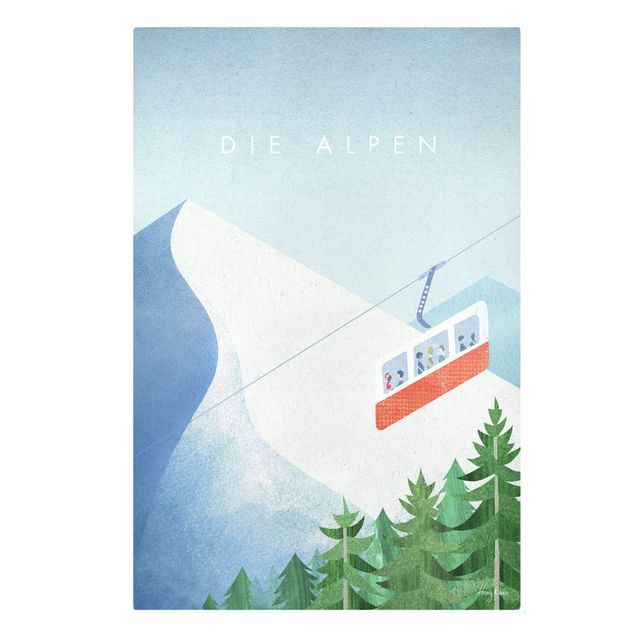 Retro Wandbilder Reiseposter - Alpen