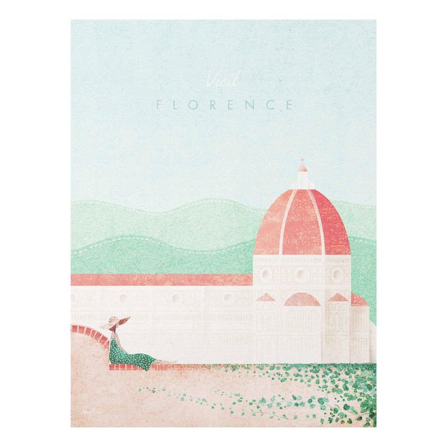 Glas Wandbilder Reiseposter - Florence