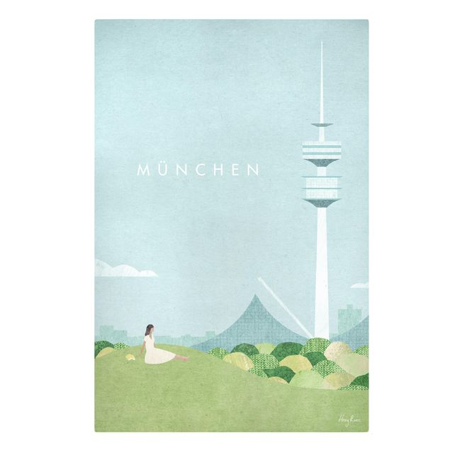 Leinwandbilder Skyline Reiseposter - München
