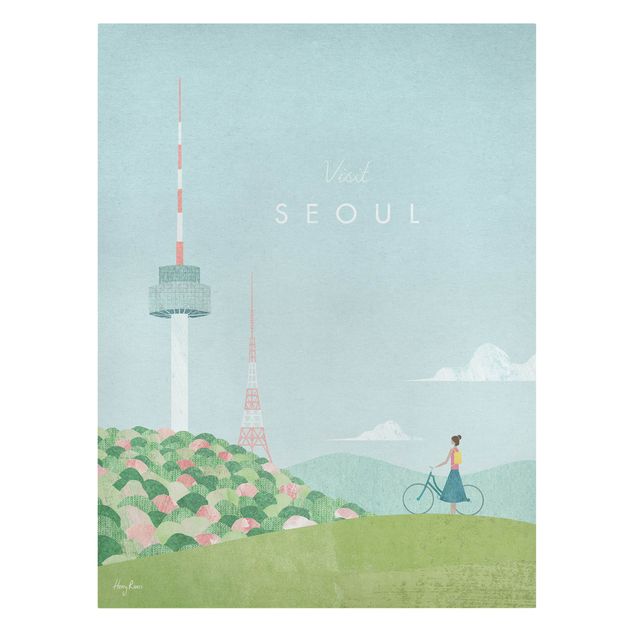 Leinwandbild - Reiseposter - Seoul - Hochformat 3:4