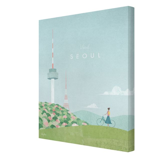 Leinwandbild - Reiseposter - Seoul - Hochformat 3:4