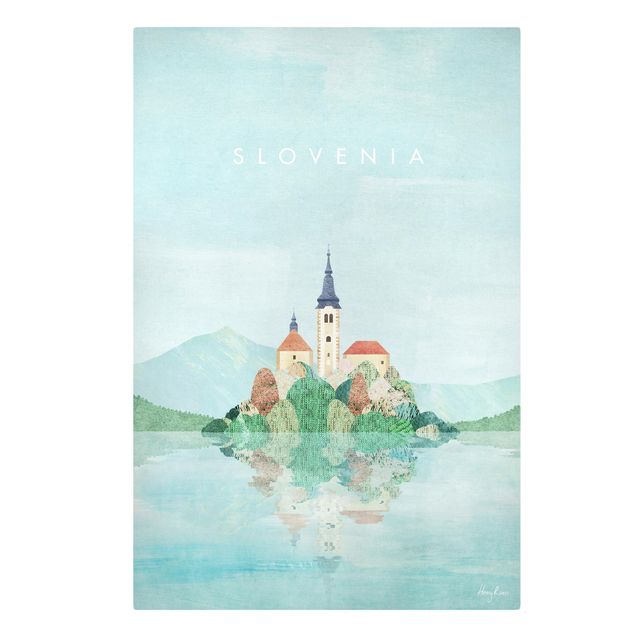 Strand Bild auf Leinwand Reiseposter - Slowenien