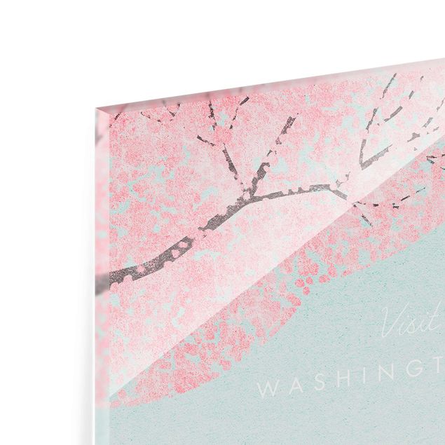Glasbild - Reiseposter - Washington DC - Hochformat