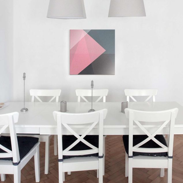 Wandbilder abstrakt Rosa Transparenz Geometrie