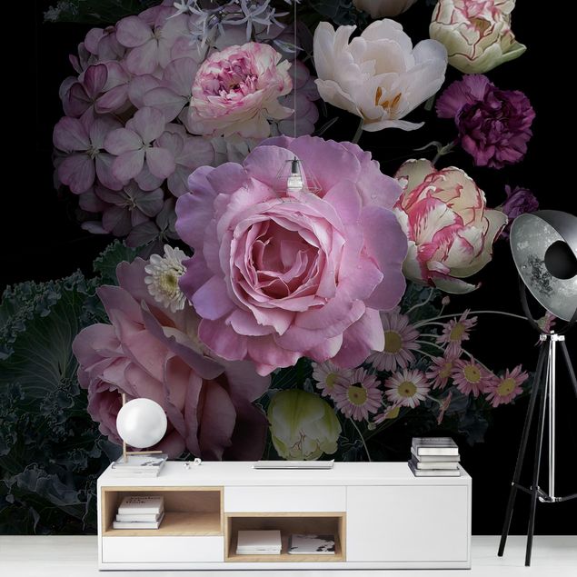 Tapeten modern Rosentraum Bouquet