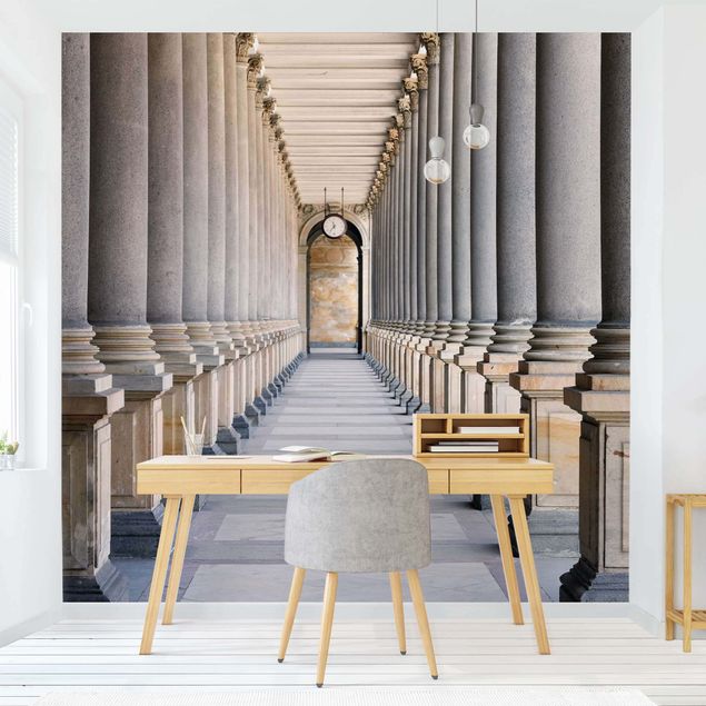 3D Wandtapete Säulen in der Mill Kolonnade in Karlovy Vary