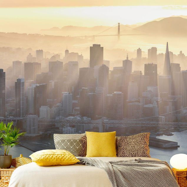 Fototapete Schlafzimmer Grau San Francisco im Morgengrauen