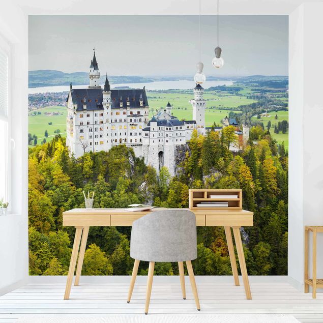 Fototapete Städte Schloss Neuschwanstein Panorama
