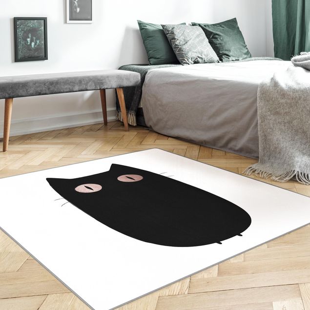 Teppiche groß Schwarze Katze Illustration