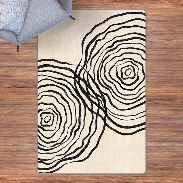 Teppich abstrakt Schwarze Kreise I