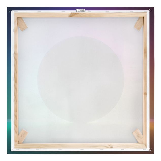 Leinwandbild - Schwarzer Kreis mit Neonlicht - Quadrat - 1:1