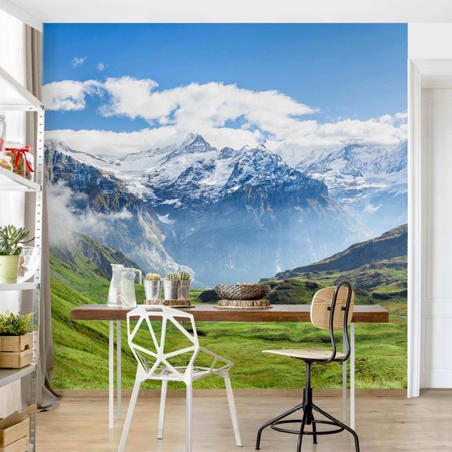 Fototapete Landschaft Schweizer Alpenpanorama
