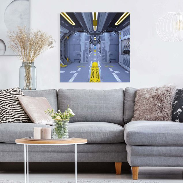 Moderne Leinwandbilder Wohnzimmer Sci-Fi Raumschiff Innenraum