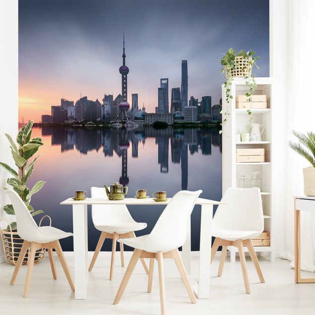 Moderne Tapeten Shanghai Skyline Morgenstimmung