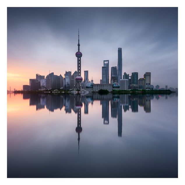 Fototapeten Shanghai Skyline Morgenstimmung