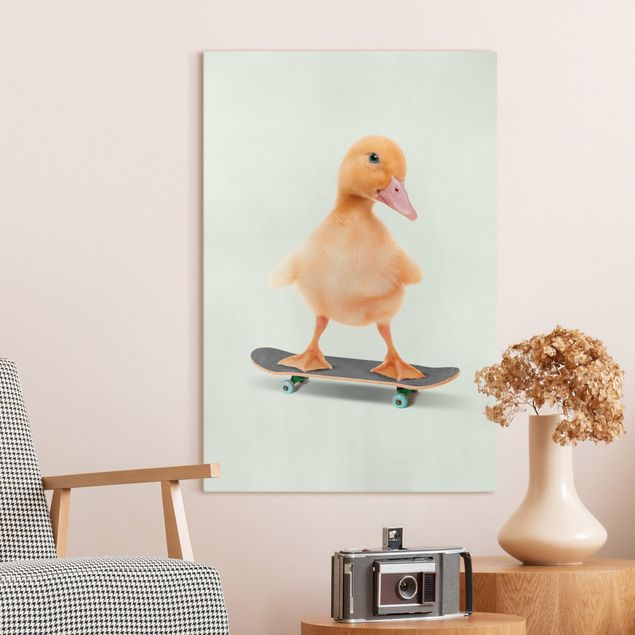 Leinwandbilder XXL Skate Ente