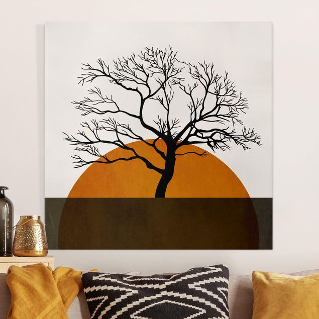 Wandbilder XXL Sonne mit Baum