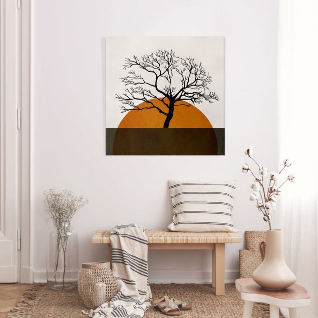 Leinwandbilder Sonnenuntergänge Sonne mit Baum
