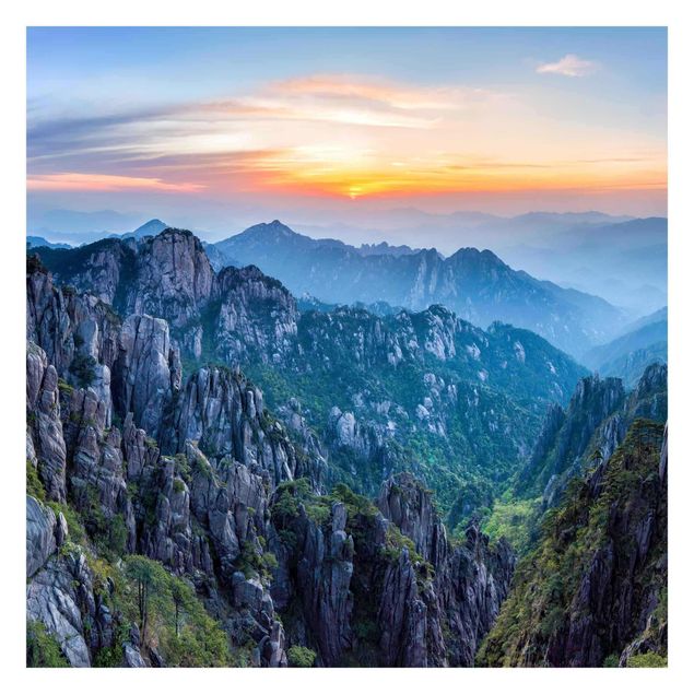 Fototapete Design Sonnenaufgang über dem Huangshan Gebirge