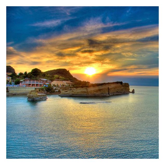 Design Tapete Sonnenuntergang über Korfu