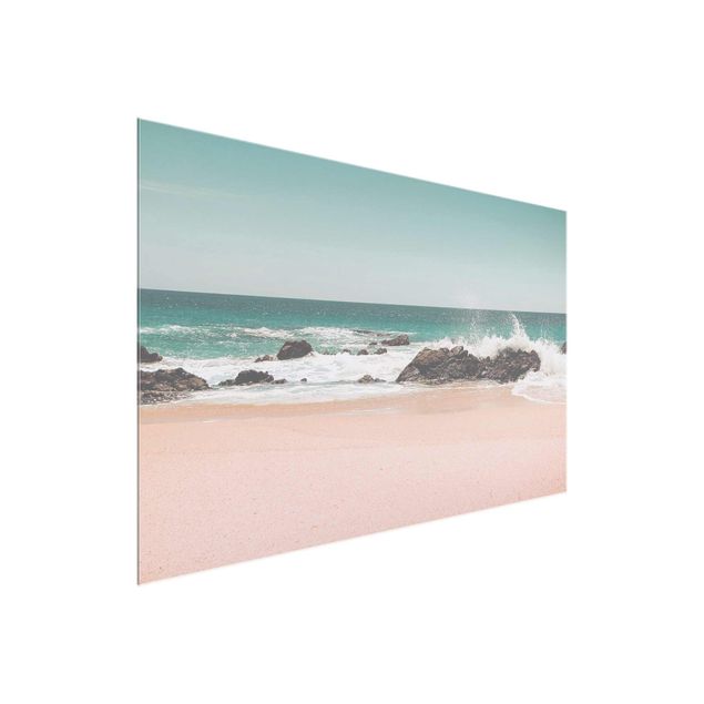 Glasbilder Natur Sonniger Strand Mexico