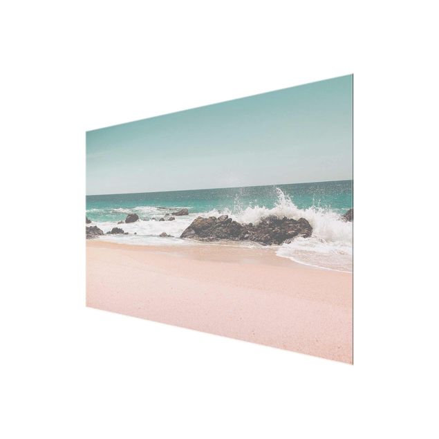 Glasbilder Sonniger Strand Mexico