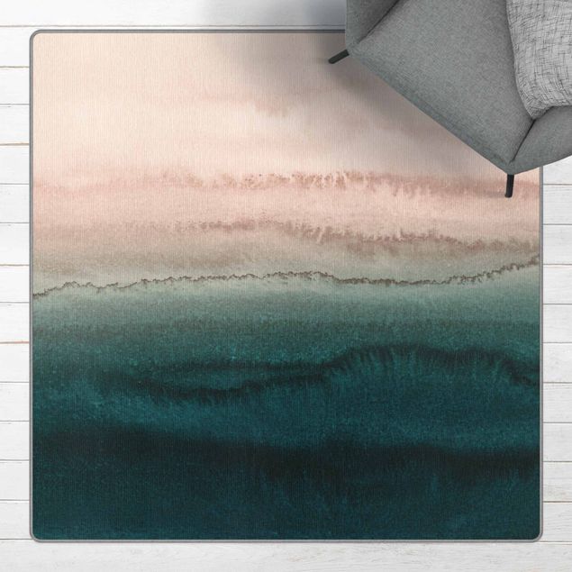 Moderner Teppich Spiel der Farben Meeresrauschen