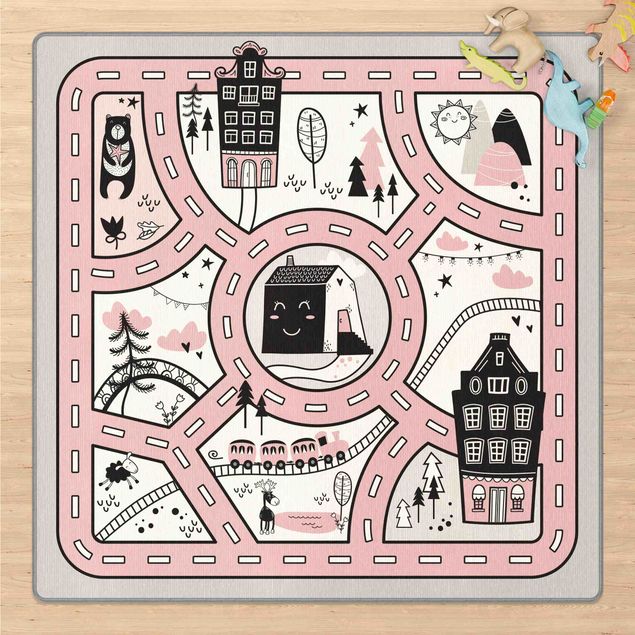 Moderne Teppiche Skandinavien - Die rosane Stadt